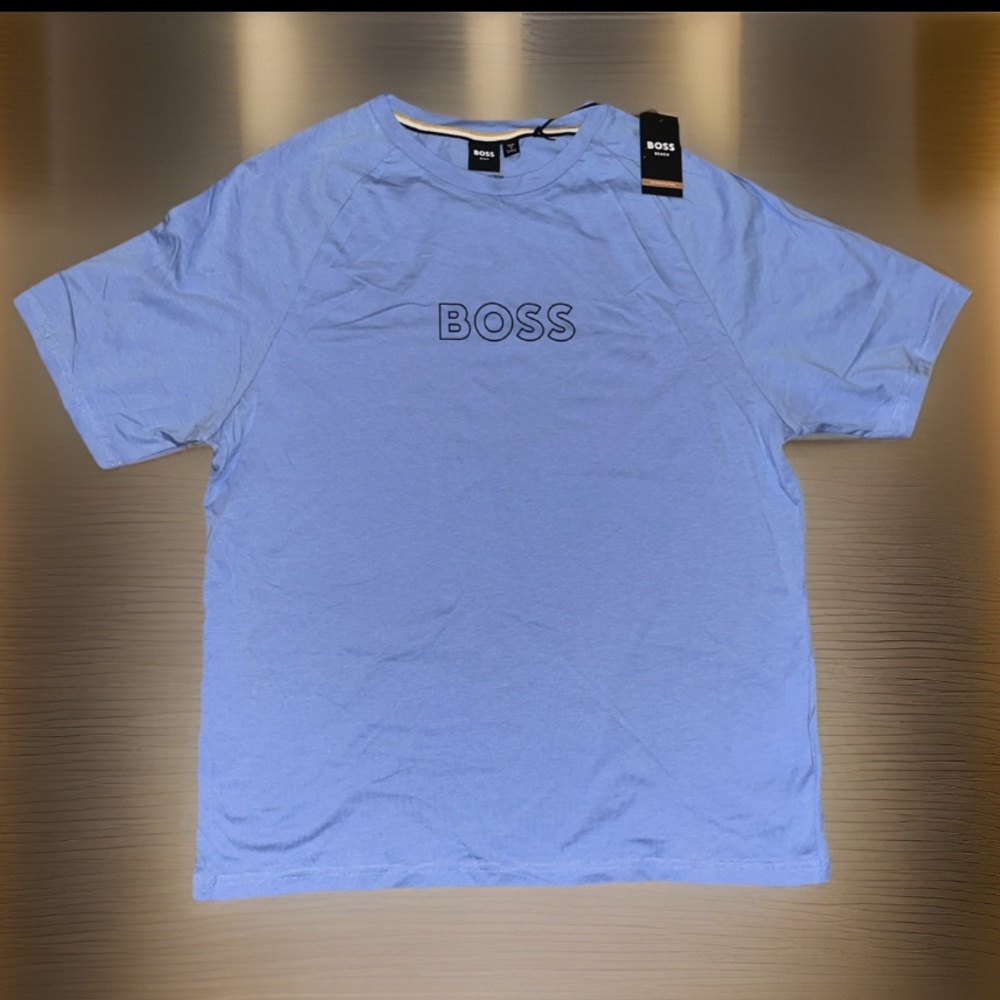 BOSS by HUGO BOSS Men's LOGO TEE 💯COTTON 50 SPF UV Protection Crew Neck Pullover
